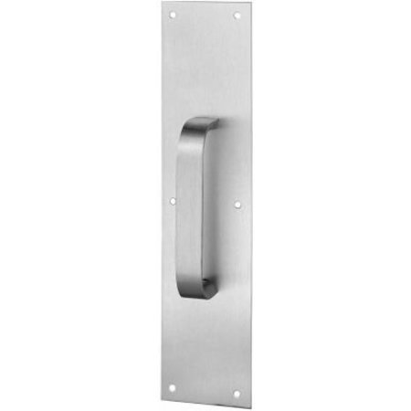 YALE COMMERCIAL Rockwood Pull Plate, 4"L x 16"H x 1, Satin Stainless Steel, 6" CTC 85768